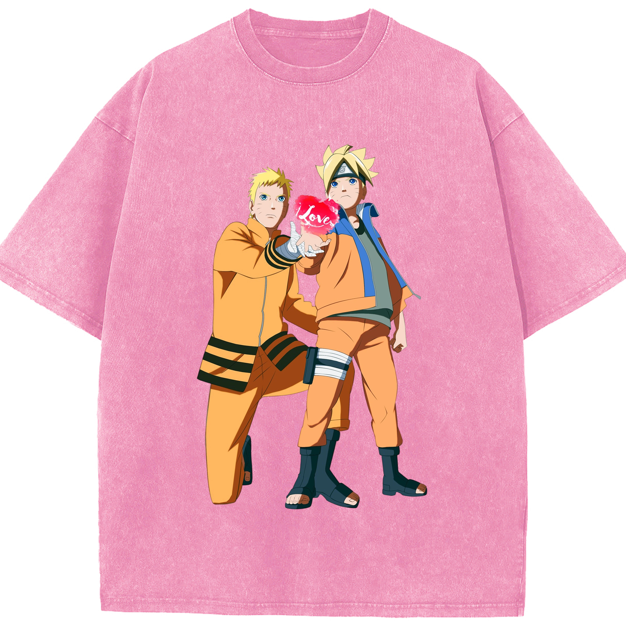（画像用） NARUTO -ナルト- うずまき ボルト Uzumaki Boruto 綿100% ヴィンテージ風 半袖Tシャツ（フロントプリント）